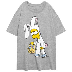 �A�j���L�����N�^�[ ���f�B�[�X �g�b�v�X T�V���c �O���t�B�b�N Licensed Character Juniors' The Simpsons Easter Bunny Bart Oversize Graphic Tee Athletic Heather �w�U�[