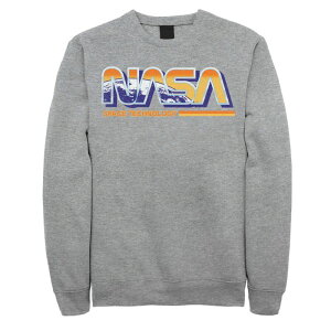 �A�j���L�����N�^�[ �����Y �g�b�v�X T�V���c �X�E�F�b�g ���S Licensed Character Men's NASA Space Technology Retro Rainbow Logo Sweatshirt Athletic Heather �w�U�[