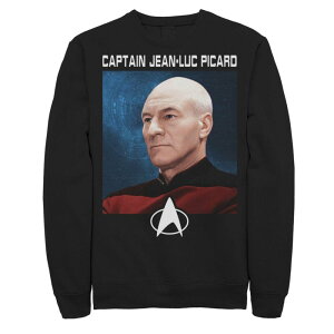 �A�j���L�����N�^�[ �����Y �g�b�v�X T�V���c �X�E�F�b�g �L���b�v Licensed Character Men'star Trek The Next Generation Captain Picard Sweatshirt Black �u���b�N