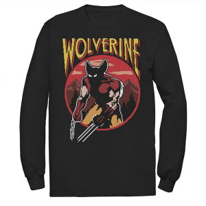 �}�[�x�� �����Y �g�b�v�X T�V���c Men's Marvel X-Men Wolverine Retro 8-Bitee Black �u���b�N