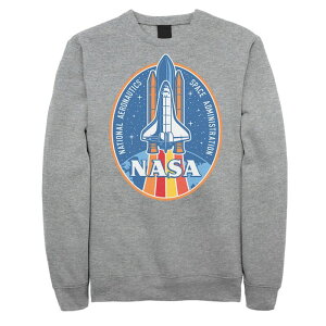 �A�j���L�����N�^�[ �����Y �g�b�v�X T�V���c �X�E�F�b�g Licensed Character Men's NASA Colorful Bluearth Space Shuttle Sweatshirt Athletic Heather �w�U�[