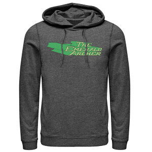 �A�j���L�����N�^�[ �����Y �g�b�v�X T�V���c �p�[�J�[ Licensed Character Men's DComics Themerald Archer Text Poster Hoodie Charcoal Heather �`���R�[��