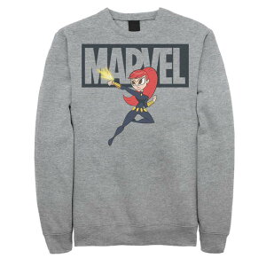 �}�[�x�� �����Y �g�b�v�X T�V���c �X�E�F�b�g ���S Men's Marvel Black Widow Chibi Action Pose Logoutline Sweatshirt Athletic Heather �w�U�[