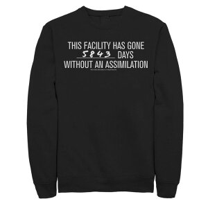 �A�j���L�����N�^�[ �����Y �g�b�v�X T�V���c �X�E�F�b�g Licensed Character Men'star Trek: Picard 5843 Days Without An Assimilation Sweatshirt Black �u���b�N