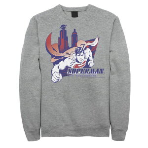 �A�j���L�����N�^�[ �����Y �g�b�v�X T�V���c �X�E�F�b�g Licensed Character Men's DComicsuperman Daily Planet Skyline Flying Poster Sweatshirt Athletic Heather �w�U�[