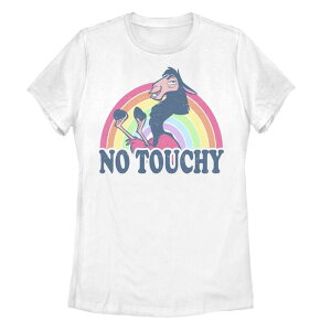 �f�B�Y�j�[ ���f�B�[�X �g�b�v�X T�V���c Juniors' Disney's Themperor's New Groove Kuzco Rainbow No Touchy Tee White �z���C�g