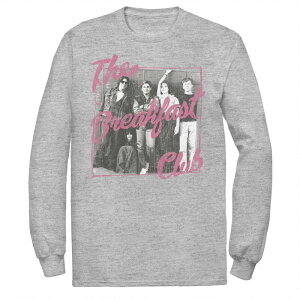 �A�j���L�����N�^�[ �����Y �g�b�v�X T�V���c Licensed Character Men's Breakfast Club Pink Text Grouphotograph Tee Athletic Heather �w�U�[