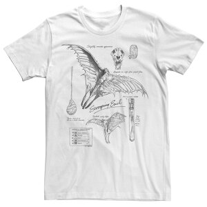 �A�j���L�����N�^�[ �����Y �g�b�v�X T�V���c Licensed Character Men's Fantastic Beasts And Where To Find Them Swooping Evil Study Lab Notes Tee White �z���C�g
