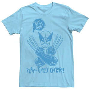 �}�[�x�� �����Y �g�b�v�X T�V���c Men's Marvel Wolverine Play Times Over Tee Light Blue �u���[