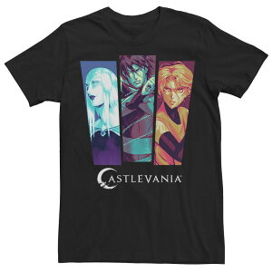 �A�j���L�����N�^�[ �����Y �g�b�v�X T�V���c �g�[�� Licensed Character Big & Tall Castlevania Group Shot Popanels Tee Black �u���b�N