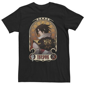 �A�j���L�����N�^�[ �����Y �g�b�v�X T�V���c �g�[�� Licensed Character Big & Tall Netflix Castlevania Trevor Belmont Portraitee Black �u���b�N