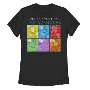 �}�[�x�� ���f�B�[�X �g�b�v�X T�V���c Juniors' Marvel The Avengers Periodic Table Box Up Tee Black �u���b�N