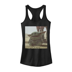 �X�^�[ �E�H�[�Y ���f�B�[�X �g�b�v�X T�V���c Juniors' Star Wars The Mandalorian The Child Photograph Tank Black �u���b�N