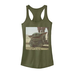 �X�^�[ �E�H�[�Y ���f�B�[�X �g�b�v�X T�V���c Juniors' Star Wars The Mandalorian The Child Photograph Tank Military Green �O���[��