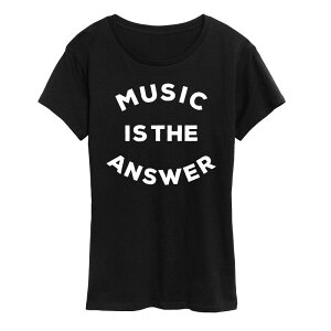 yz Aufbh fB[X TVc gbvX Women's Music is the Answer Graphic Tee Black