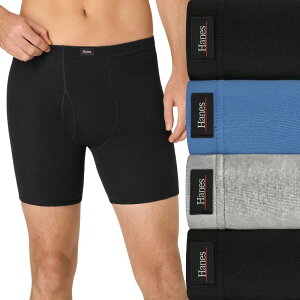 �w�C���Y �����Y �A���_�[�E�F�A �{�N�T�[�p���c Men's Hanes Ultimate 4-Pack ComfortSoft Boxer Brief Underwear with Fabricove red Waistband Blue Black �u���b�N