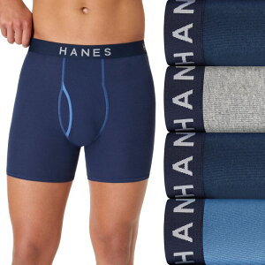 �w�C���Y �����Y �A���_�[�E�F�A �{�N�T�[�p���c Men's Hanes Ultimate 4-Pack ComfortSoft Boxer Brief Underwear Black Blue Gray �u���b�N