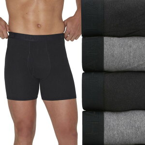 �w�C���Y �����Y �A���_�[�E�F�A �{�N�T�[�p���c Men's Hanes Ultimate 4-Pack ComfortSoft Boxer Brief Underwear Black Grey �u���b�N