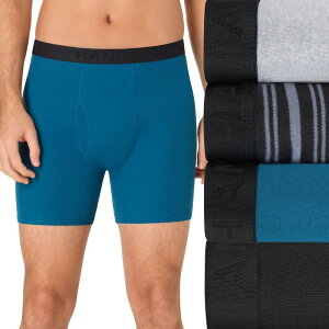 �w�C���Y �����Y �A���_�[�E�F�A �{�N�T�[�p���c Men's Hanes Ultimate 4-Pack ComfortSoft Boxer Brief Underwear Blu Grn Blk