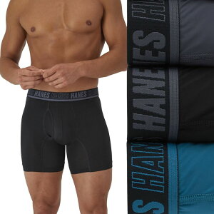 �w�C���Y �����Y �A���_�[�E�F�A �{�N�T�[�p���c Men's Hanes Ultimate 3-Pack Moves X-TEMPerformance Boxer Brief Underwear Blk Blu Gry