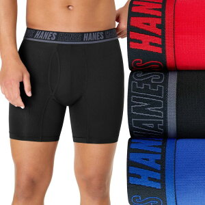 �w�C���Y �����Y �A���_�[�E�F�A �{�N�T�[�p���c ���b�V�� Men's Hanes Ultimate 3-Pack Moves X-TEMP Breathable Mesh Boxer Brief Underwear Blk Blu Gry