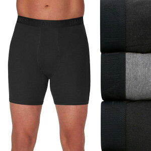 �w�C���Y �����Y �A���_�[�E�F�A �{�N�T�[�p���c �g�[�� Big & Tall Hanes Ultimate 3-Pack ComfortSoft Boxer Brief Underwear Black Grey �u���b�N