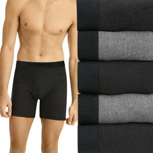 �w�C���Y �����Y �A���_�[�E�F�A �{�N�T�[�p���c Men's Hanes Ultimate 4+1 Bonus Pack ComfortSoft Boxer Brief Underwear Black Grey �u���b�N