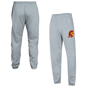 �`�����s�I�� �����Y �{�g���X �J�W���A���p���c �X�E�F�b�g�p���c �t���[�X Men's Champion Heather Gray USC Trojans Powerblend Banded Fleece Sweatpants Usc Grey �O���[