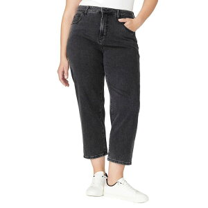 �G���N�C ���f�B�[�X �{�g���X �f�j���p���c �X�g���[�g �v���X�T�C�Y ELOQUII Women's Plusize The Naomi Comfort Stretch Straight Leg Jean Crop Vintage Black �u���b�N