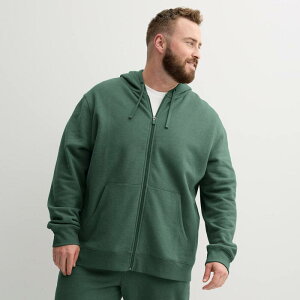 Tek Gear �����Y �g�b�v�X T�V���c �g�[�� �t���[�X �p�[�J�[ Big & Tall Tek Gear Ultra Soft Fleece Zip-Front Hoodie Festivity Pine