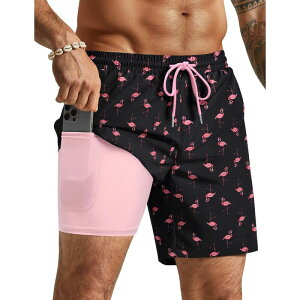 �N�[�t�@���f�B �����Y �{�g���X �n�[�t�p���c�E�V���[�c �V���[�g�p���c COOFANDY Menswim Shorts Funny Swim Trunks Board Shorts 4 Pocketswimwear Drawstring Stretch Pink Flamingo �s���N
