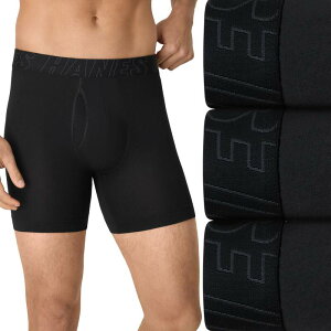 �w�C���Y �����Y �A���_�[�E�F�A �{�N�T�[�p���c Men's Hanes Ultimate 3-Pack All Day Dry Boxer Brief Underwear with Total Support Pouch Black �u���b�N