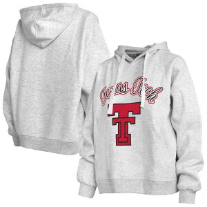 �v���X�{�b�N�X ���f�B�[�X �g�b�v�X T�V���c �p�[�J�[ Women's Pressbox Heather Gray Texas Tech Red Raiders Janise Pullover Hoodie Txt Grey �O���[