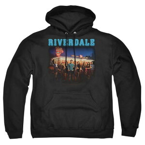 �A�j���L�����N�^�[ �����Y �A�E�^�[ �j�b�g�E�Z�[�^�[ �p�[�J�[ Licensed Characteriverdale Up At Pops Adult Pull Over Hoodie Black �u���b�N