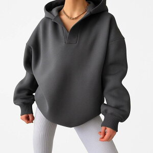 �R�W���C�� ���f�B�[�X �g�b�v�X T�V���c �X�E�F�b�g �p�[�J�[ Kojooin Women Oversized Hoodies Long Sleeve Pullover Sweatshirts Gray �O���[
