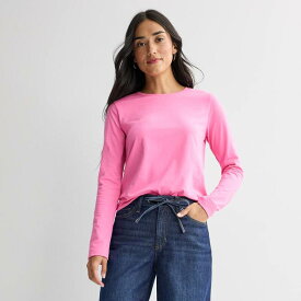 ソノマ レディース トップス Tシャツ Women'sonoma Goods For Lifeveryday Long Sleeve Crew Tee Pink Notion ピンク