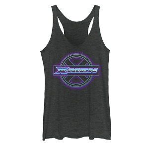 yz CZX LN^[ fB[X TVc gbvX Juniors' Marvel X-Men Retro Bright Neon Logo Tank Top Black Heather
