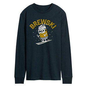 �A�j���L�����N�^�[ �����Y �g�b�v�X T�V���c �O���t�B�b�N Licensed Character Men's Brewskiing Beer Can Graphic Long Sleeve Tee Navy �l�C�r�[