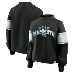�t�@�i�e�B�N�X ���f�B�[�X �g�b�v�X T�V���c ���b�N�l�b�N �X�E�F�b�g �t���[�X Women's Fanatics Black Utah Mammotheritage Overtime Fleece Mockneck Sweatshirt Utm Black �u���b�N