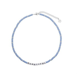 yz Aufbh fB[X lbNXE`[J[Ey_ggbv ANZT[ Silver Plated "Beautiful" Periwinkle Disc Bead Necklace Purple