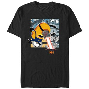 �A�j���L�����N�^�[ �����Y �g�b�v�X T�V���c �O���t�B�b�N Licensed Character Men's Despicable Me 4 Laser Eye Graphic Tee Black �u���b�N