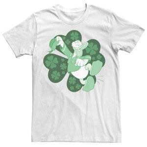 【送料無料】 ライセンス キャラクター メンズ Tシャツ トップス Disney's Mickey And Friends Men's St. Patrick's Day Donald Duck Tee White