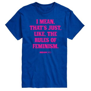 �A�j���L�����N�^�[ �����Y �g�b�v�X T�V���c �~�j �O���t�B�b�N Licensed Character Men's Mean Girls Rules Ofeminism Graphic Tee Blue �u���[
