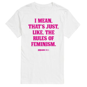 �A�j���L�����N�^�[ �����Y �g�b�v�X T�V���c �~�j �O���t�B�b�N Licensed Character Men's Mean Girls Rules Ofeminism Graphic Tee White �z���C�g