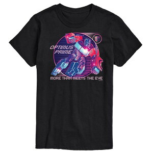 �A�j���L�����N�^�[ �����Y �g�b�v�X T�V���c �O���t�B�b�N Licensed Character Men's Transformers Optimus Prime Verse Badge Graphic Tee Black �u���b�N