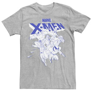 yz }[x Y TVc gbvX Men's Marvel X-Men Group Shot Character Sketch Tee Athletic Heather