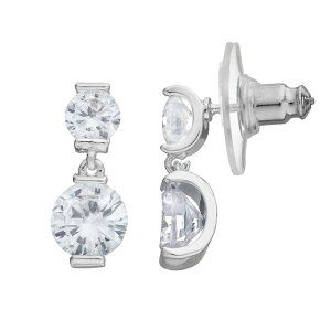 l[sA fB[X ANZT[ sAXECO Napier Cubic Zirconia Double Drop Earringsilver Tone Vo[