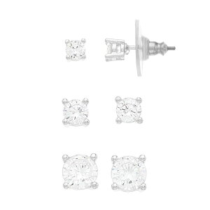 yz iCEFXg fB[X sAXECO ANZT[ Nine West Cubic Zirconia Stud Earring Set Clear