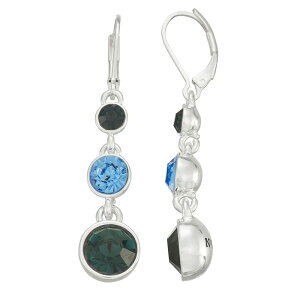 yz l[sA fB[X sAXECO ANZT[ Napier Silver Tone Simulated Crystal Linear Drop Earrings Blue