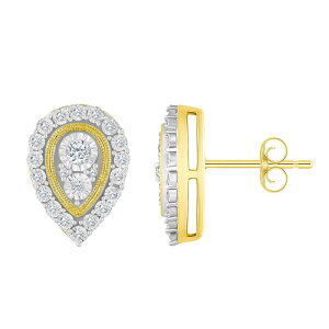 yz Celebration Gems fB[X sAXECO ANZT[ Celebration Gems 14k Gold 1/5 Carat T.W. Diamond Pear Shape Cluster Stud Earrings 14k Gold